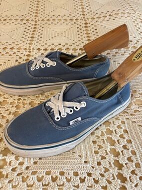 Vans Blue Canvas Low-Top Lace-Up Sneakers
